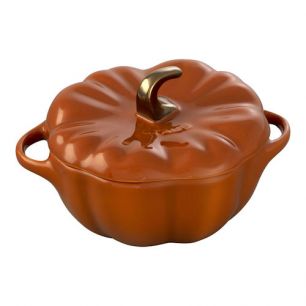 Pompoen cocotte 12 cm keramiek